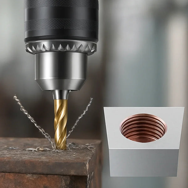 Kit 6 Brocas de Aço Titanium 2 em 1 - Fura e cria Rosca